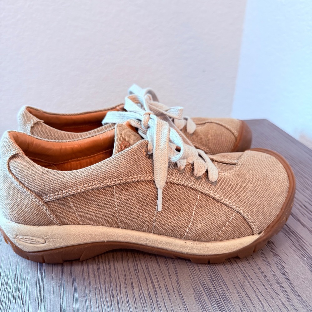 Keen Presidio Canvas Sneakers Tan Khaki Lace Up Shoes 1026098 Womens 8 - Picture 7 of 7